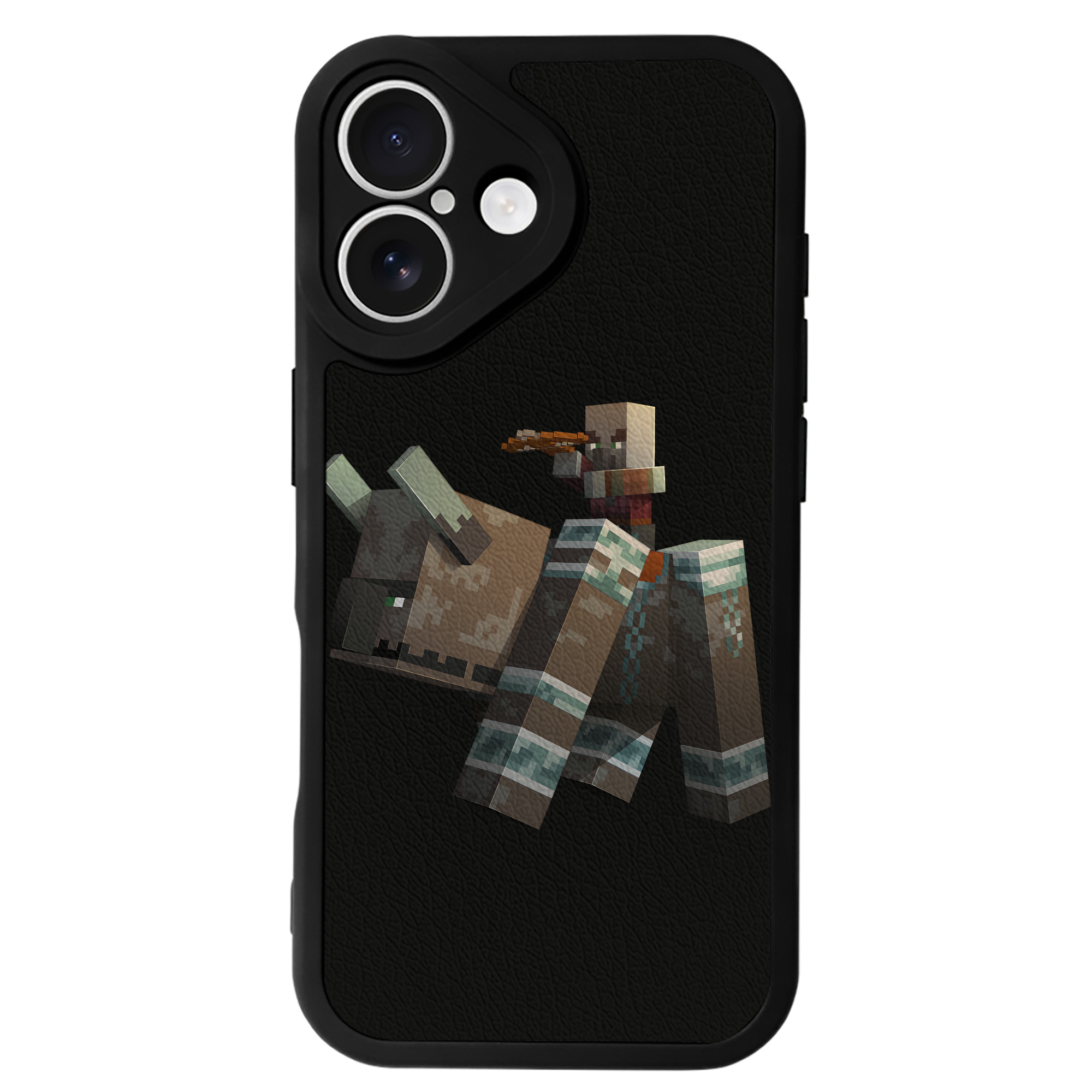 （画像用） マインクラフト ブロックの世界 Minecraft MC Block world 【iPhone 16シリーズ対応】シリコンスマホケース（レザー調） 材質：シリコン